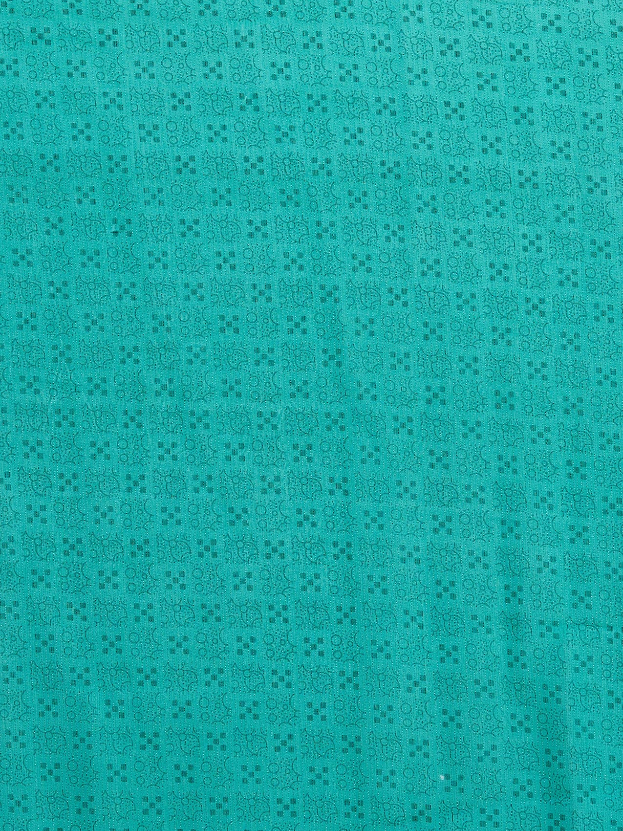 Vervee Couture Teal Printed Poly Georgette Saree | EKA