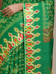 Vervee Couture Green Woven Silk Blend Saree with Zari Border | EKA