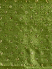 Vervee Couture Parrot Green Gold Woven Silk Blend Saree with Semi Stitched Blouse | EKA