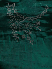 Vervee Couture Forest Green Poly Georgette Embellished Saree | EKA