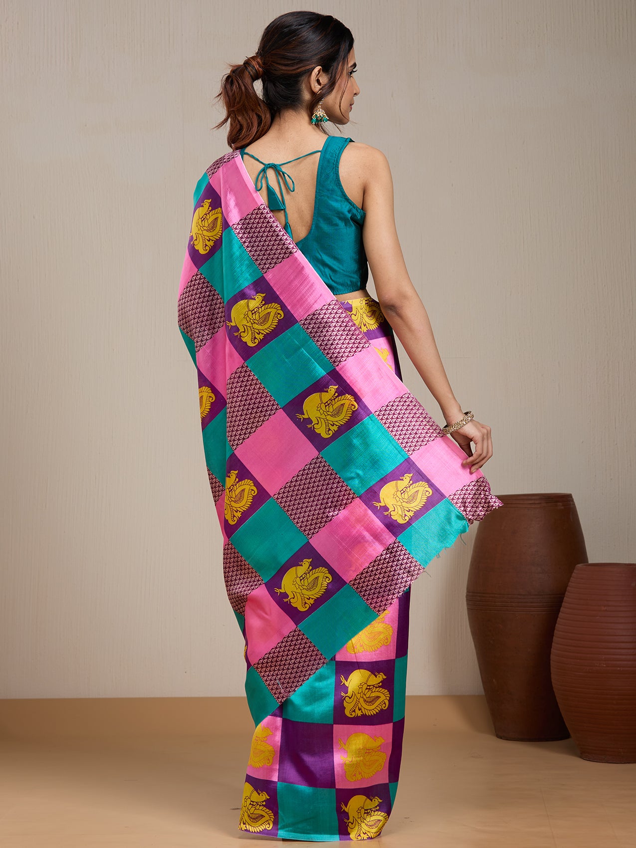 Vervee Couture Multicolour Printed Poly Georgette Saree | EKA