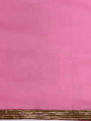 Vervee Couture Pink Embellished Poly Georgette Saree with Zari Work | EKA