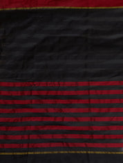 Vervee Couture Black Red Checked Silk Blend Saree | EKA
