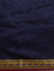 Vervee Couture Navy Blue Gold Woven Silk Blend Saree | EKA