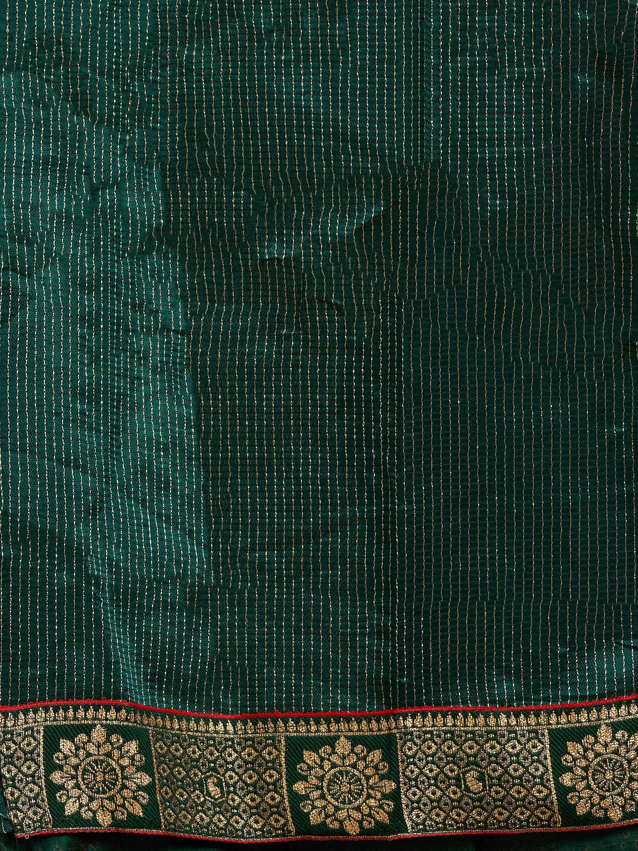 Vervee Couture Green Silk Blend Saree with Woven Zari Design | EKA