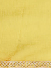 Vervee Couture Yellow White Floral Poly Georgette Saree | EKA