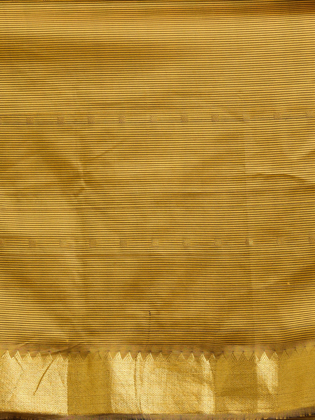Vervee Couture Gold Silk Blend Saree with Subtle Zari Detail | EKA