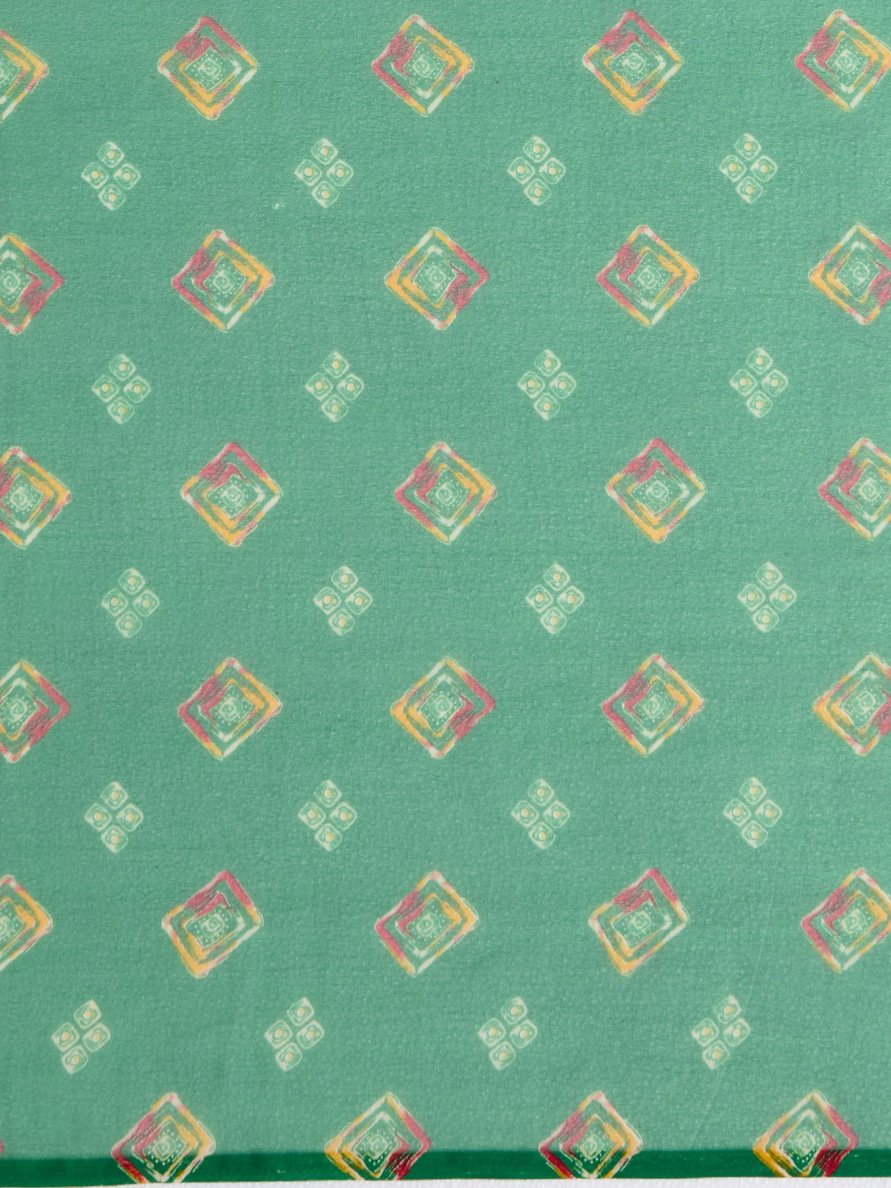 Vervee Couture Green Ethnic Printed Poly Georgette Saree | EKA