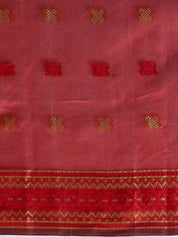 Vervee Couture Grey Silk Blend Saree with Zari Border and Semi Stitched Blouse | EKA