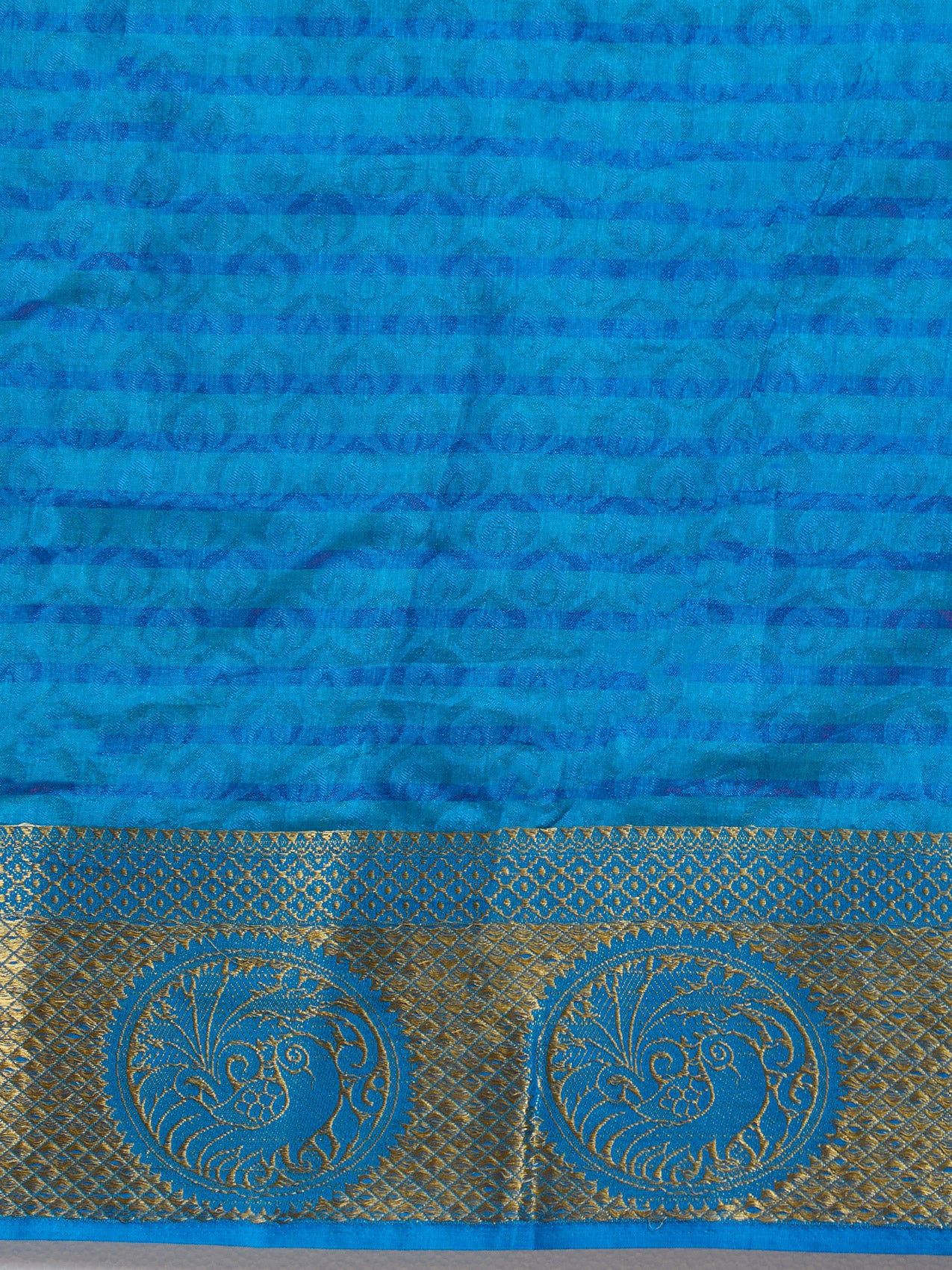 Vervee Couture Pink Turquoise Blue Woven Silk Blend Saree | EKA