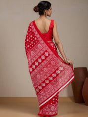Vervee Couture Red Poly Georgette Embellished Saree | EKA