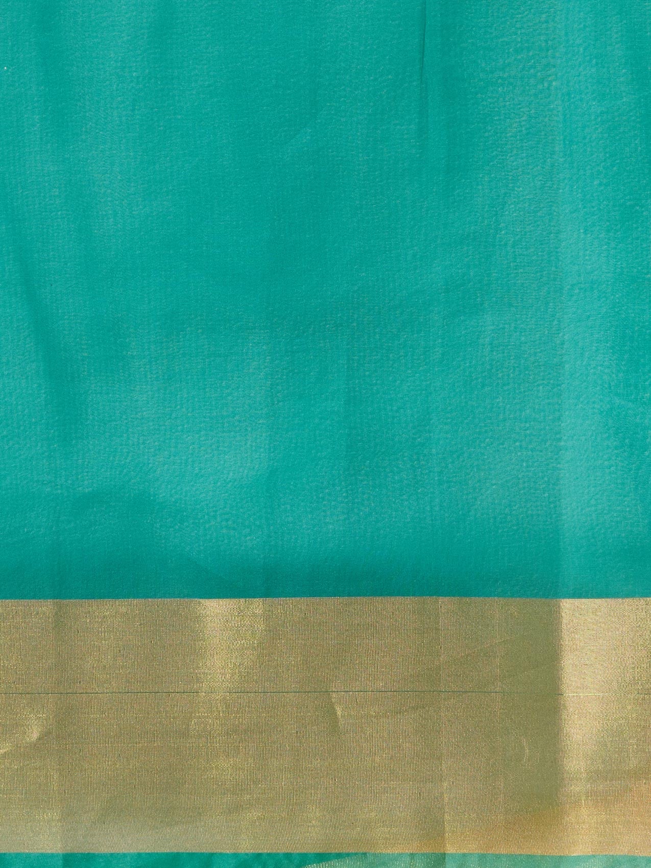 Vervee Couture Teal Blue Gold Silk Blend Saree | EKA