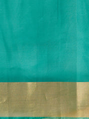 Vervee Couture Teal Blue Gold Silk Blend Saree | EKA