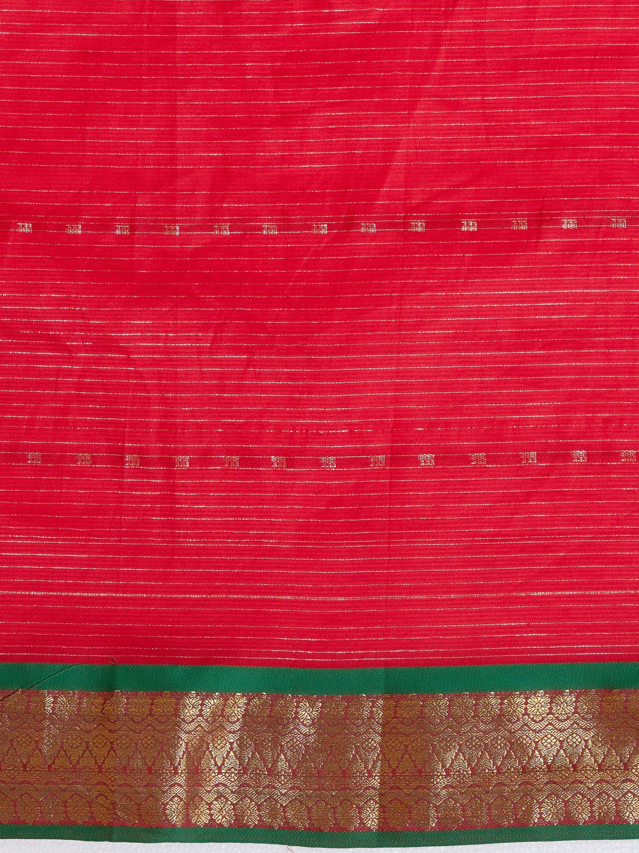 Vervee Couture Red Green Woven Silk Blend Saree | EKA