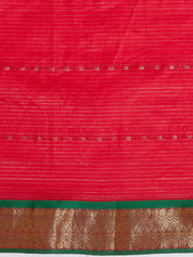 Vervee Couture Red Green Woven Silk Blend Saree | EKA