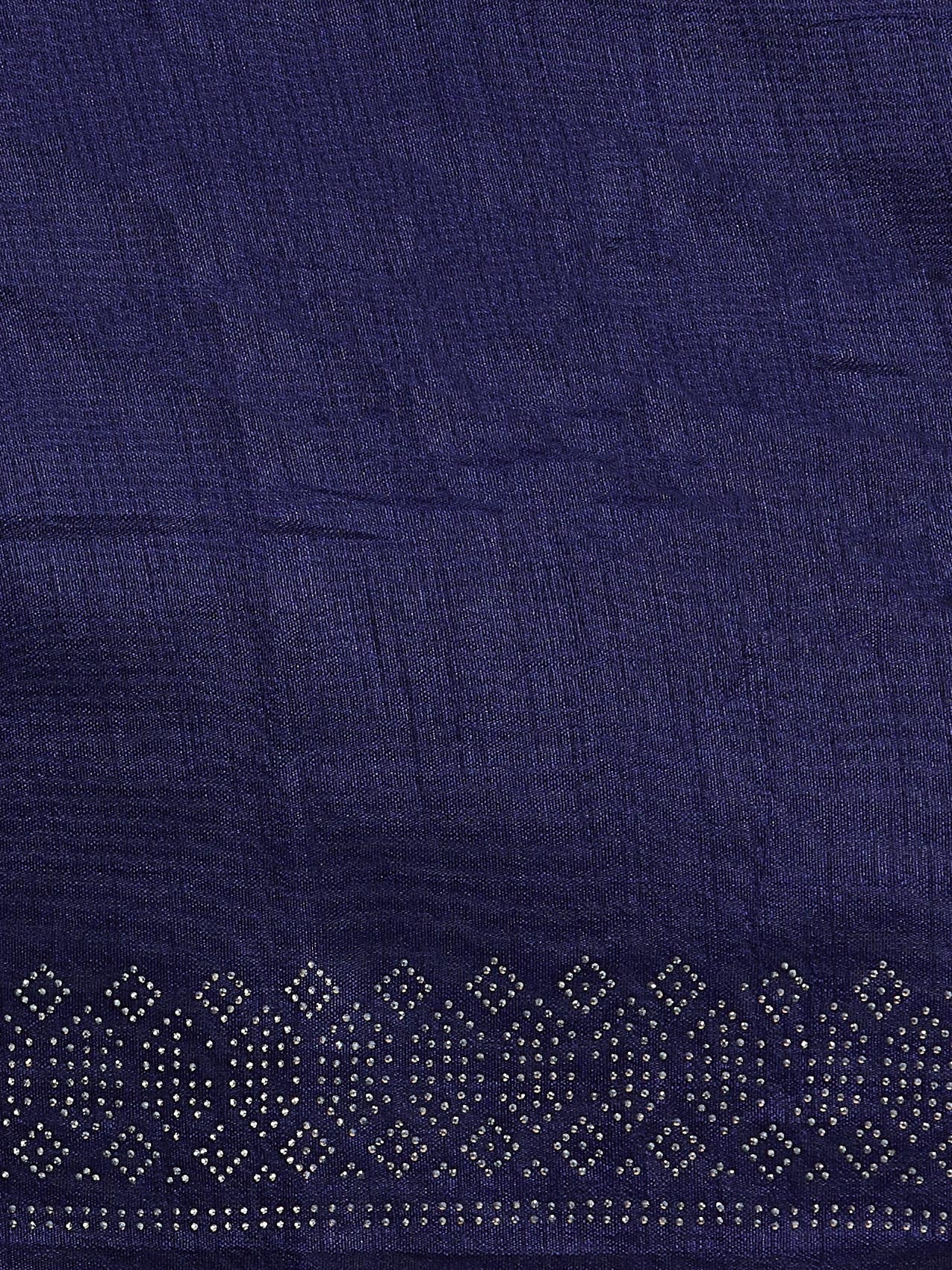 Vervee Couture Navy Blue Embellished Poly Georgette Saree | EKA