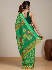 Vervee Couture Green Woven Silk Blend Saree with Zari Border | EKA