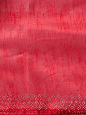 Vervee Couture Red Poly Georgette Embellished Saree | EKA