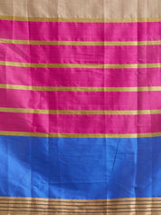 Vervee Couture Blue Pink Silk Blend Saree with Zari Border | EKA
