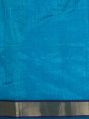 Vervee Couture Blue Gold Woven Silk Blend Saree | EKA