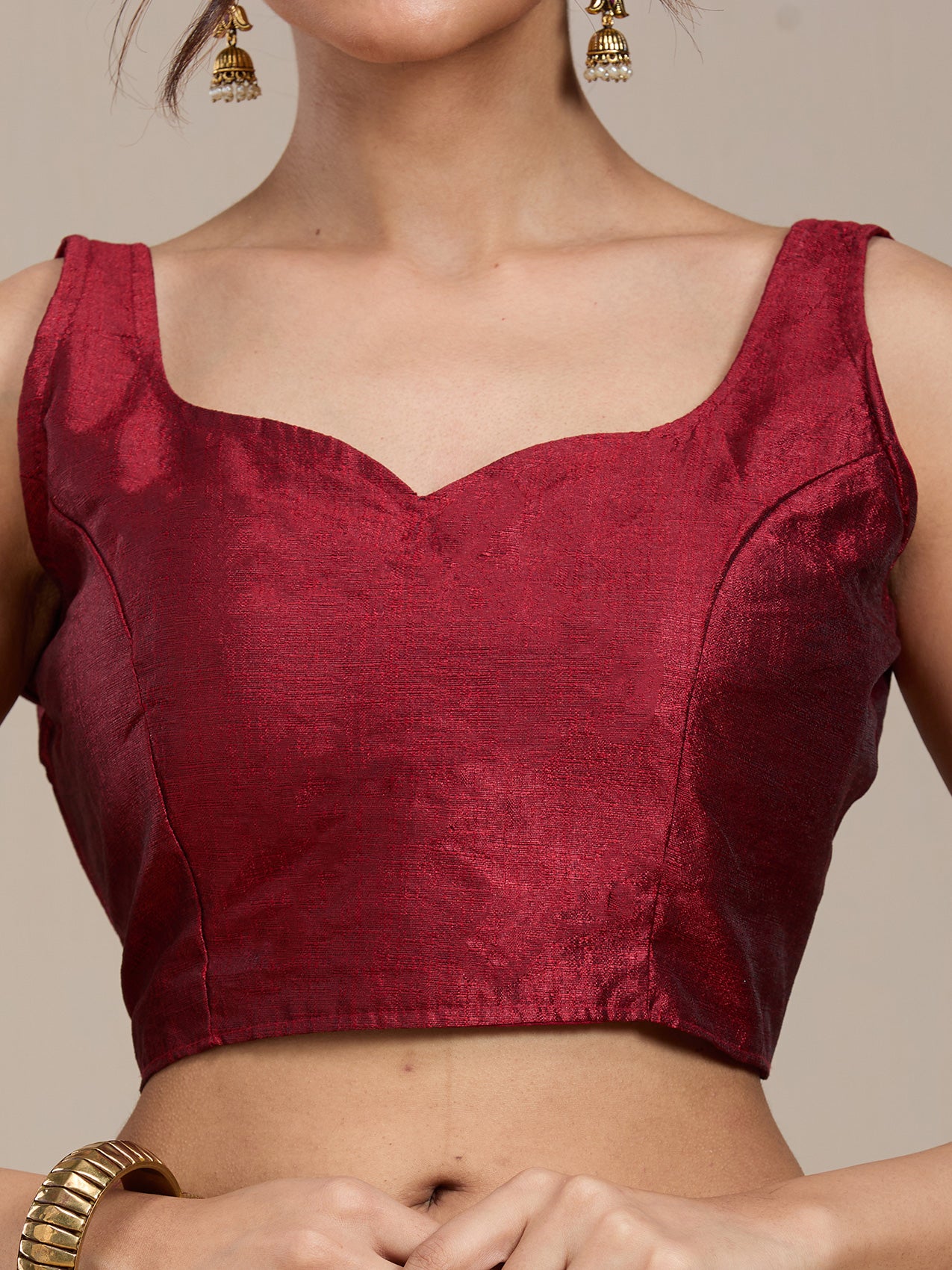 Vervee Couture Magenta Blue Woven Silk Blend Saree with Semi Stitched Blouse | EKA