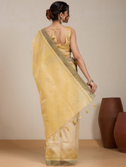 Vervee Couture Beige Black Silk Blend Saree | EKA