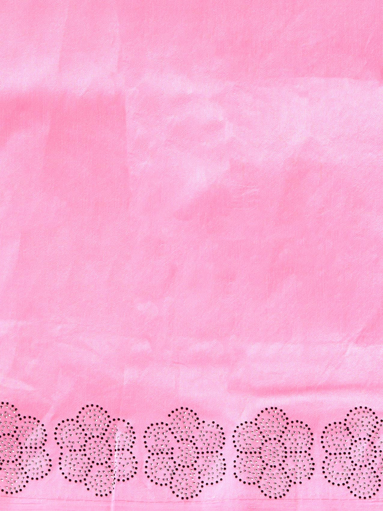 Vervee Couture Pink Poly Georgette Saree with Embroidered Border and Semi Stitched Blouse | EKA