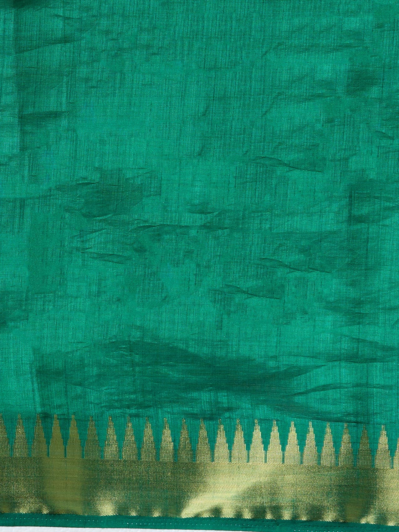 Vervee Couture Emerald Green Gold Woven Silk Blend Saree | EKA