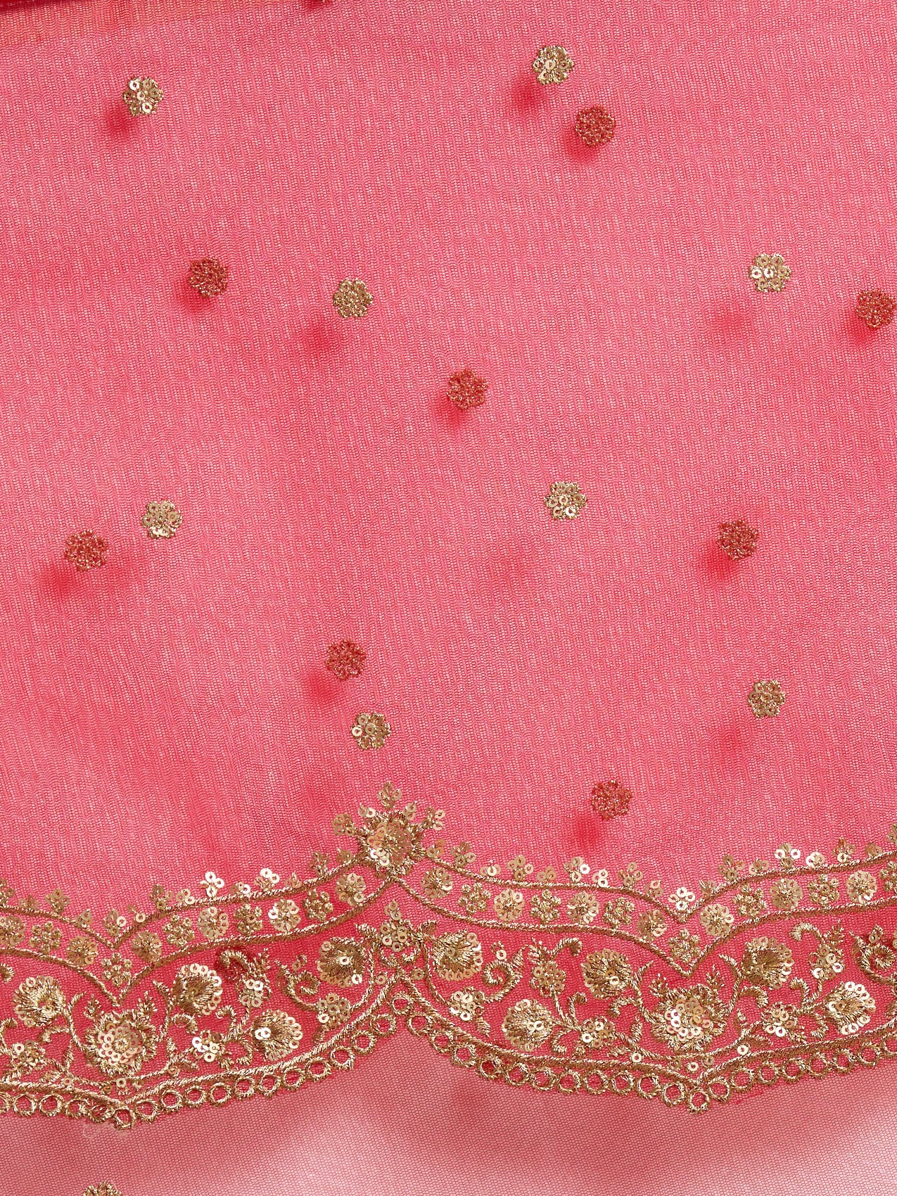 Vervee Couture Red Embellished Pure Net Saree with Sequinned Work | EKA