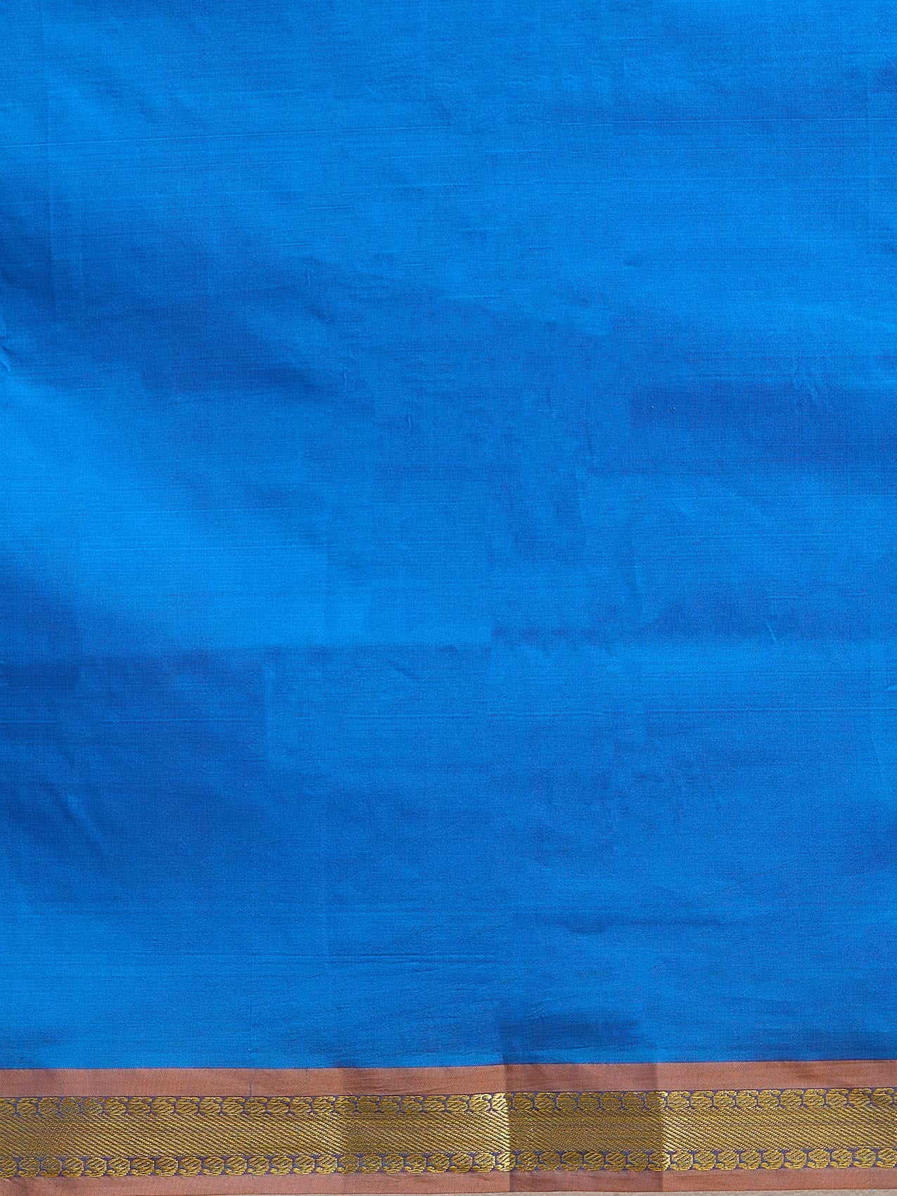 Vervee Couture Blue Silk Blend Saree with Zari Border | EKA
