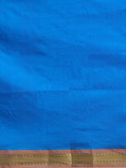 Vervee Couture Blue Silk Blend Saree with Zari Border | EKA