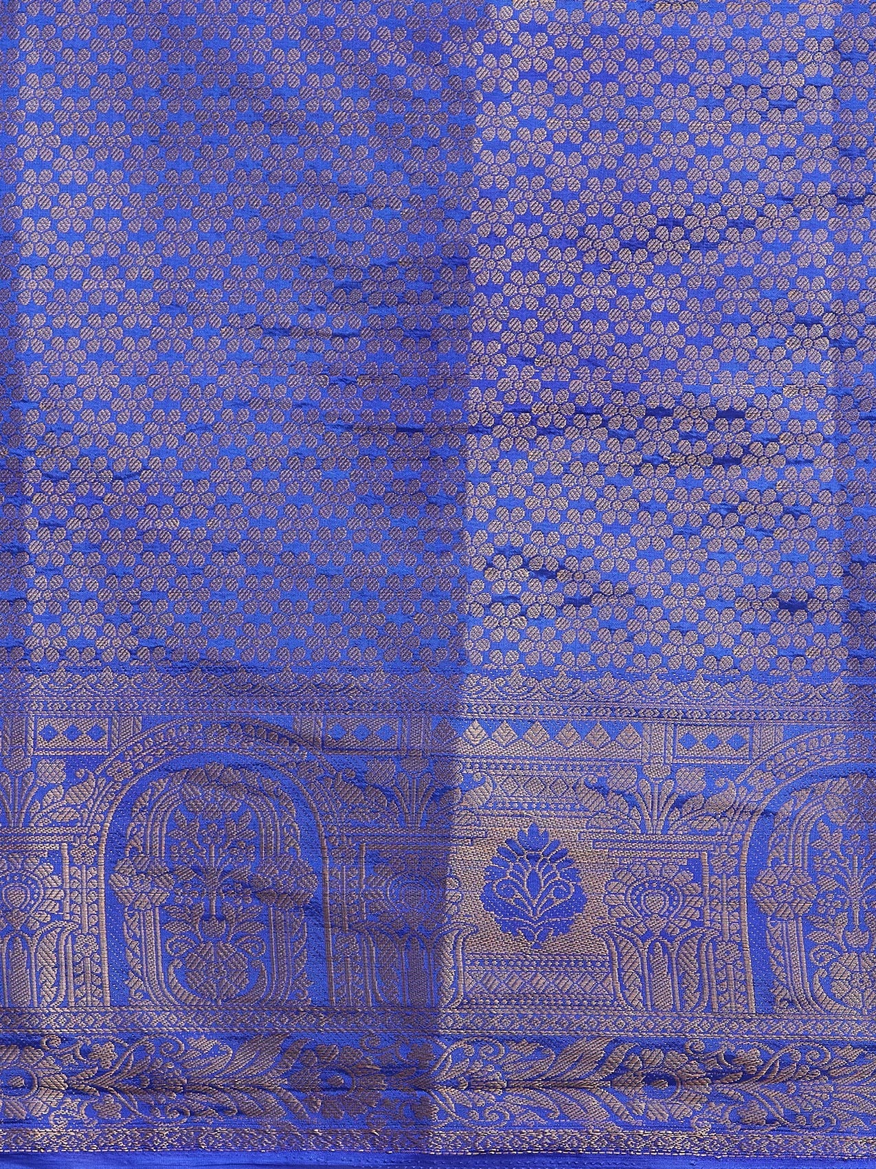 Vervee Couture Pink Blue Woven Silk Blend Saree with Zari Border | EKA