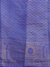 Vervee Couture Pink Blue Woven Silk Blend Saree with Zari Border | EKA