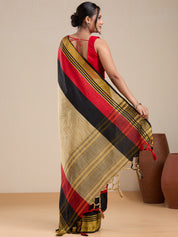 Vervee Couture Black Silk Blend Saree with Zari Border | EKA