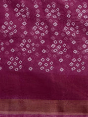 Vervee Couture Magenta White Bandhani Silk Blend Saree | EKA