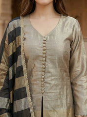 Gold & Black Dual Tone Silk 3 Piece Set