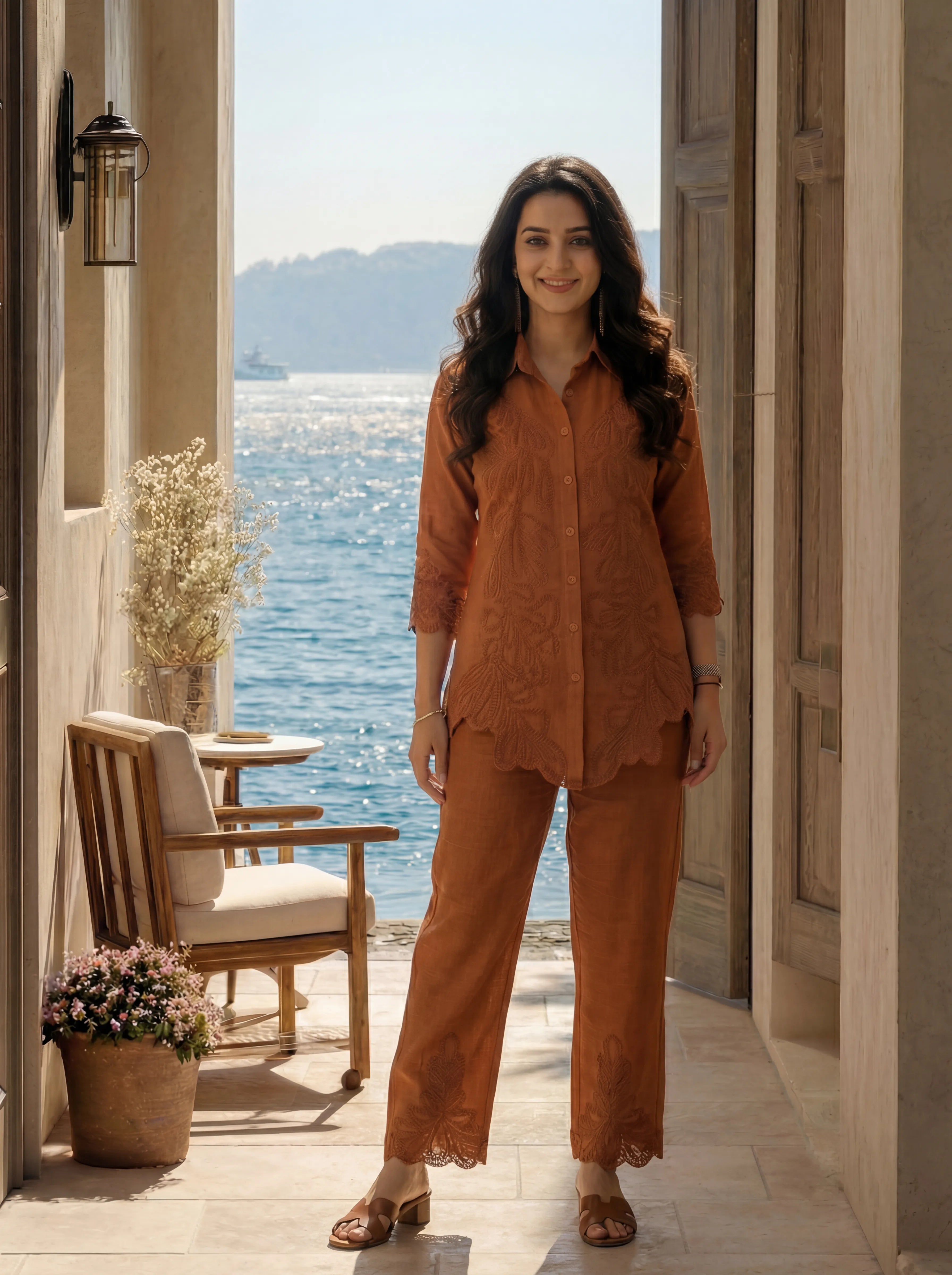 maroon kurta traditional wear