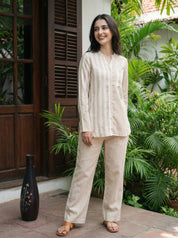 Light Beige Linen Co-Ord Set