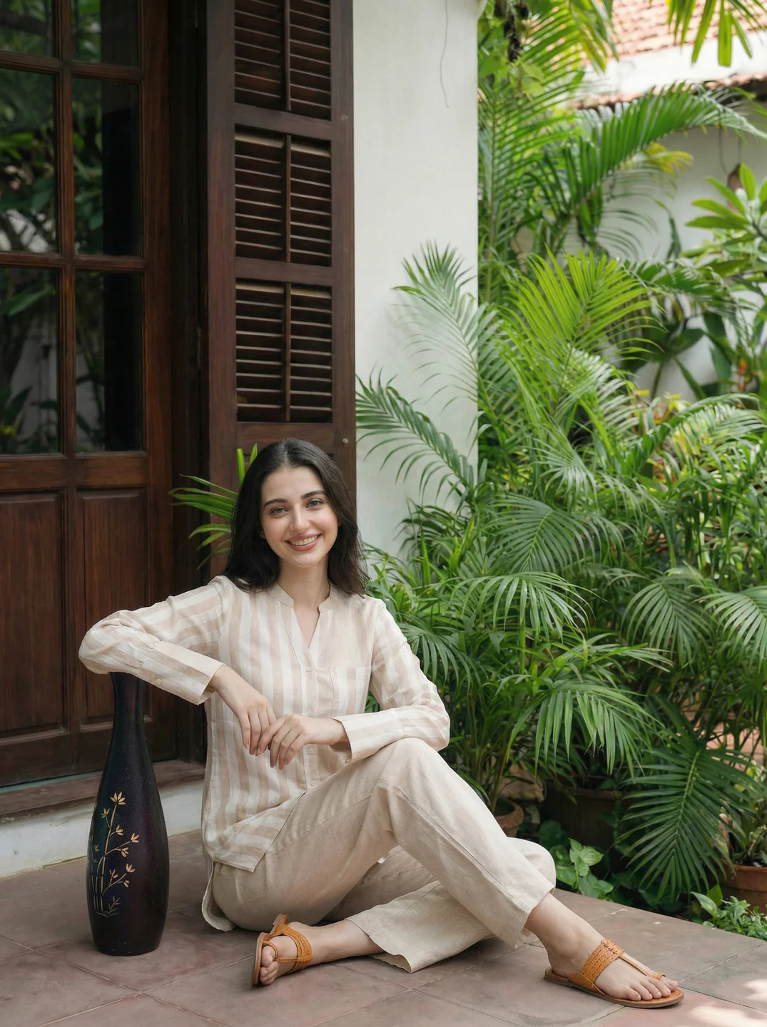 Light Beige Linen Co-Ord Set