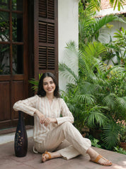Light Beige Linen Co-Ord Set