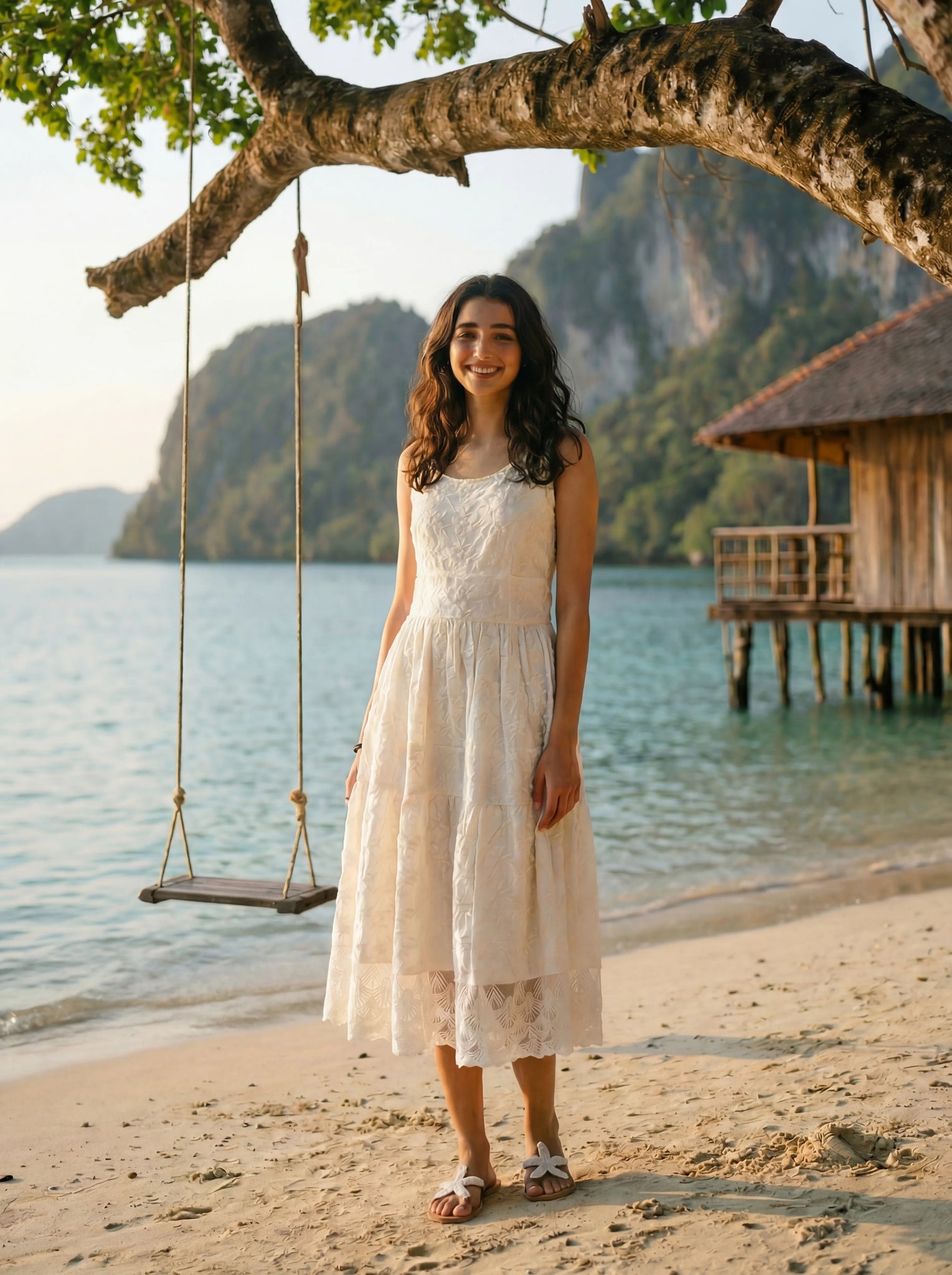 Shop Off-White Sleeveless Embroidered A-Line Dress in Rayan Staple | Buy Online Kaftanize Shop Off-White Sleeveless Embroidered A-Line Dress in Rayan Staple | Buy Online Kaftanize