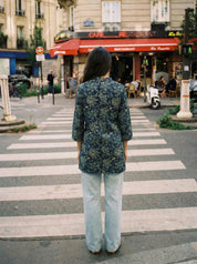 Midnight Blue Floral Cotton Tunic