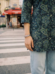 Midnight Blue Floral Cotton Tunic