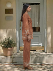 brown floral co ord set for women stylish summer outfit kaftanize india