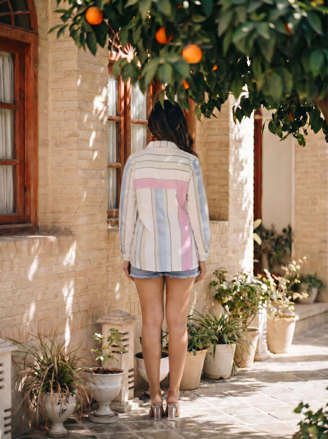 Multi Color Ikat Print Cotton Shirt