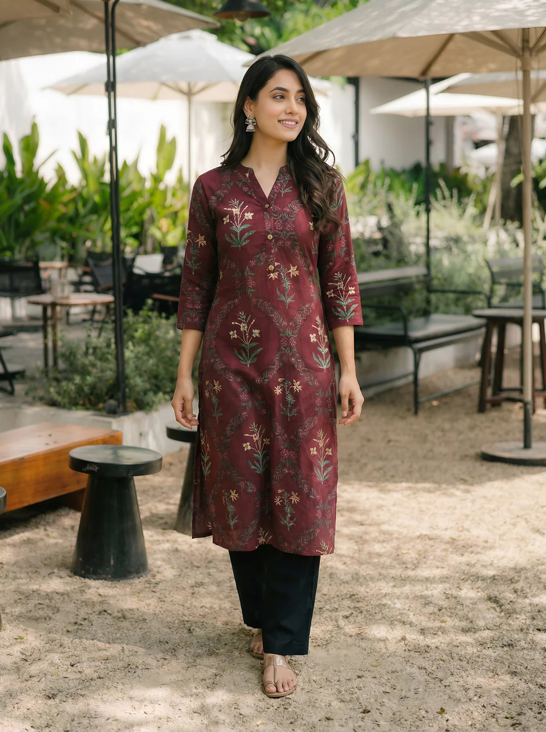 Fashionable red co-ord set with trousers