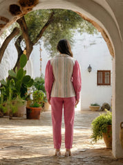 Dark Pink Cotton Top and Trouser Co-Ord Set