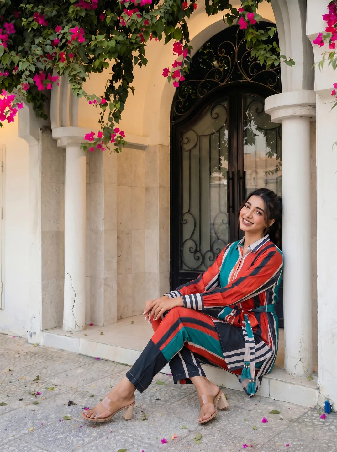 Multicolor Muslin Co-ord Set
