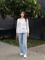 Multi Color Ikat Print Cotton Shirt