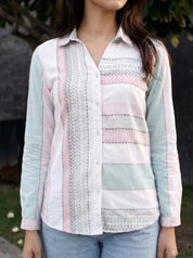 Multi Color Ikat Print Cotton Shirt